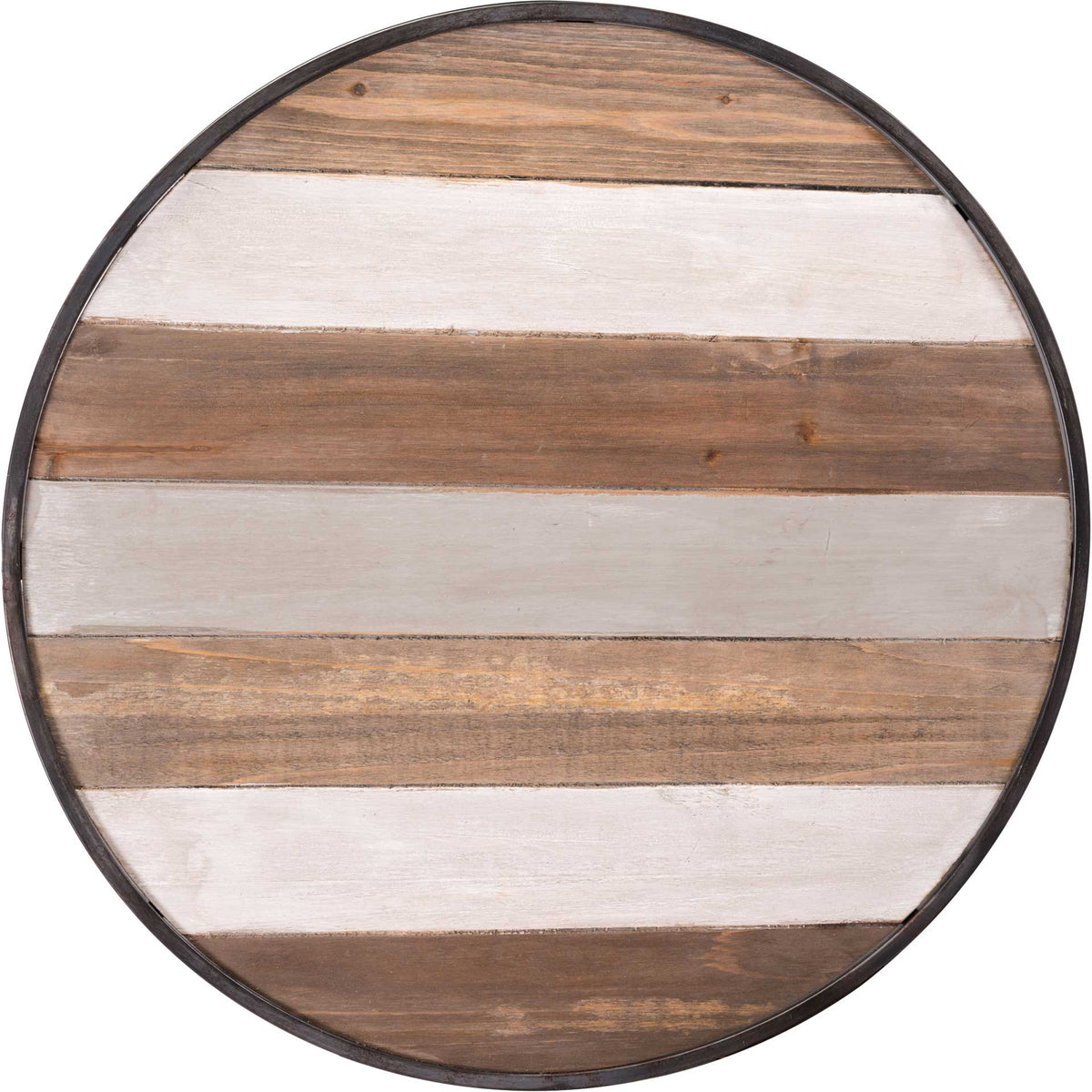 Striped 2-Piece Wood Tray Table Antique