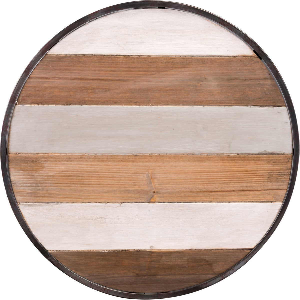 Striped 2-Piece Wood Tray Table Antique