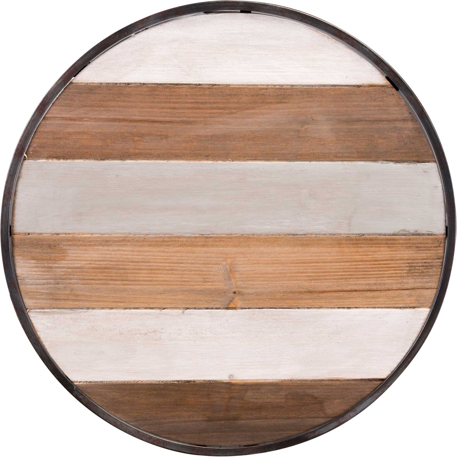 Striped 2-Piece Wood Tray Table Antique