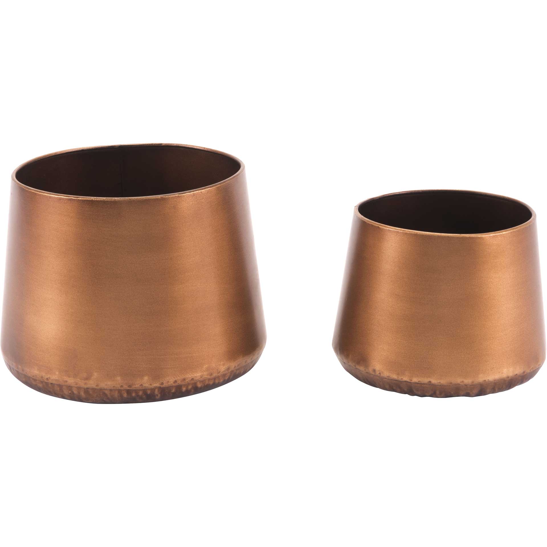 Tapered Copper Planters (Set of 2)