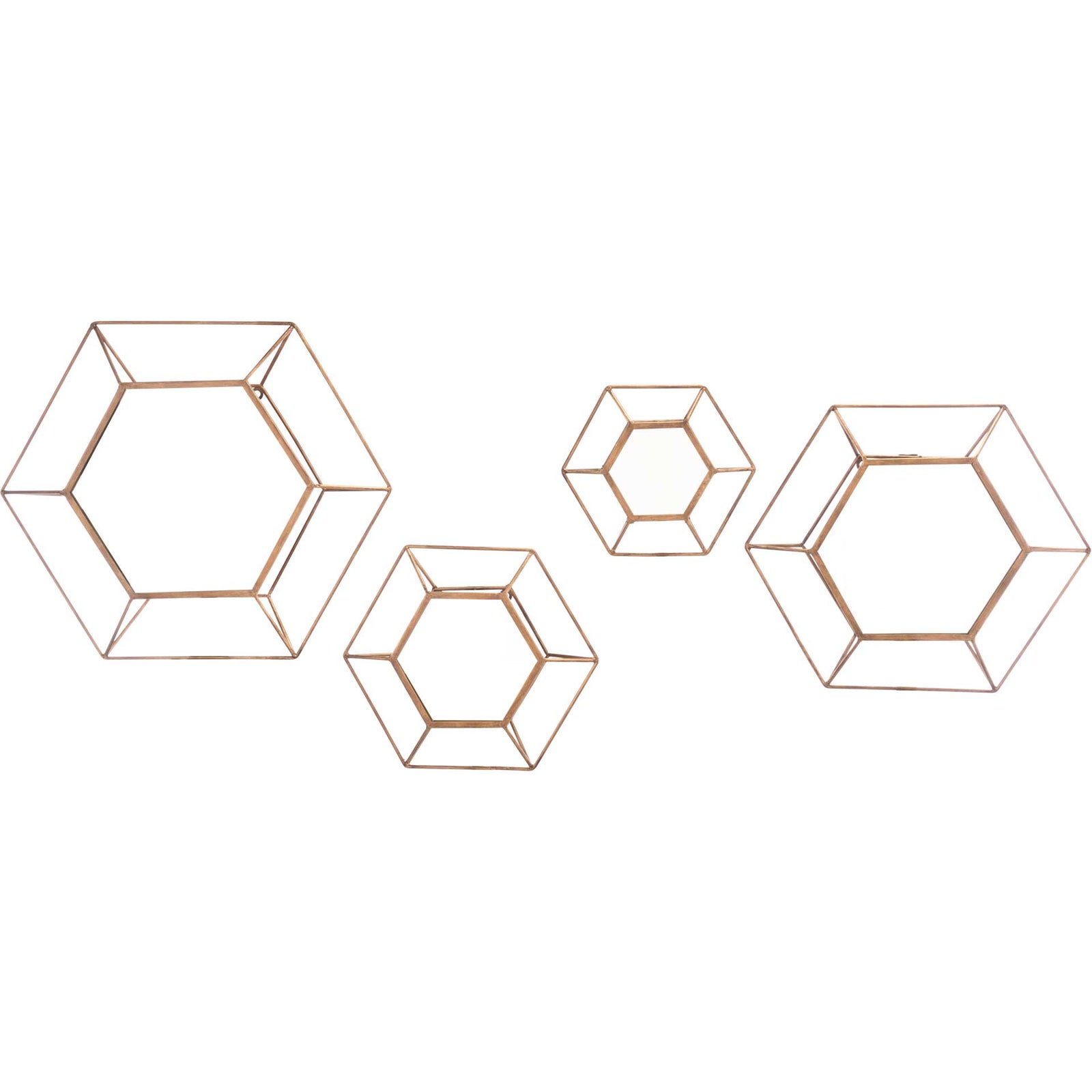 Honeycomb Mirror Antique (Set of 4)