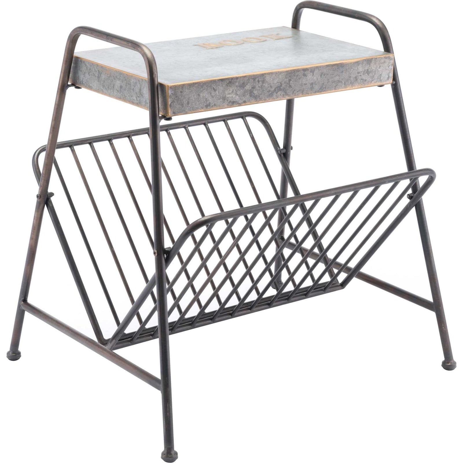 Metal Magazine Rack Antique