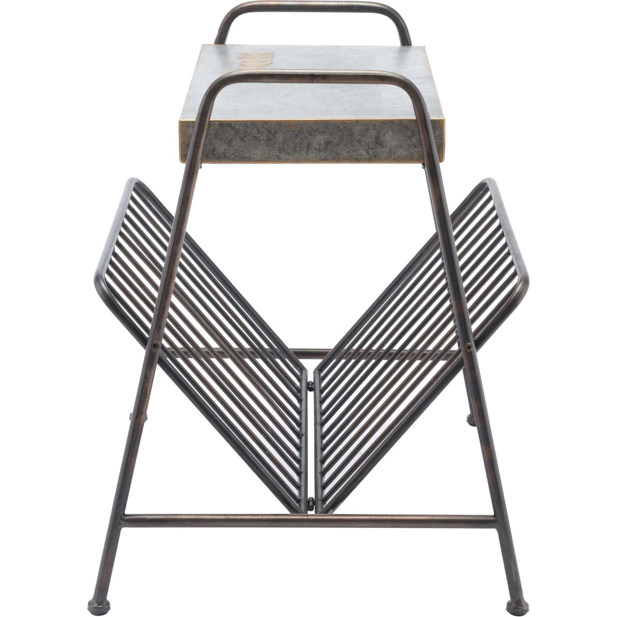 Metal Magazine Rack Antique
