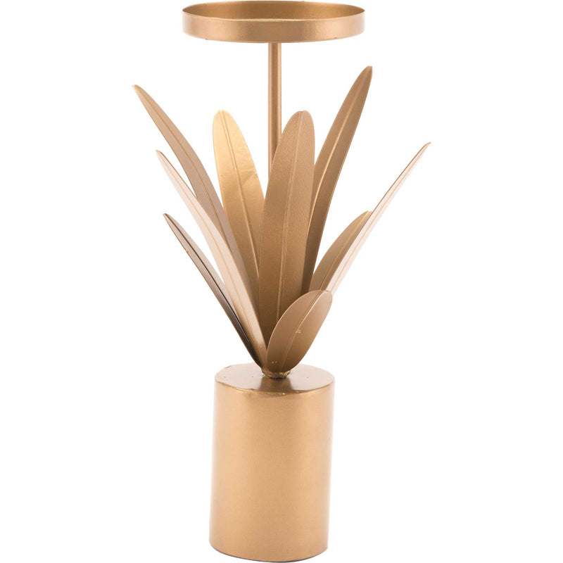 Leaves Candle Holder Gold