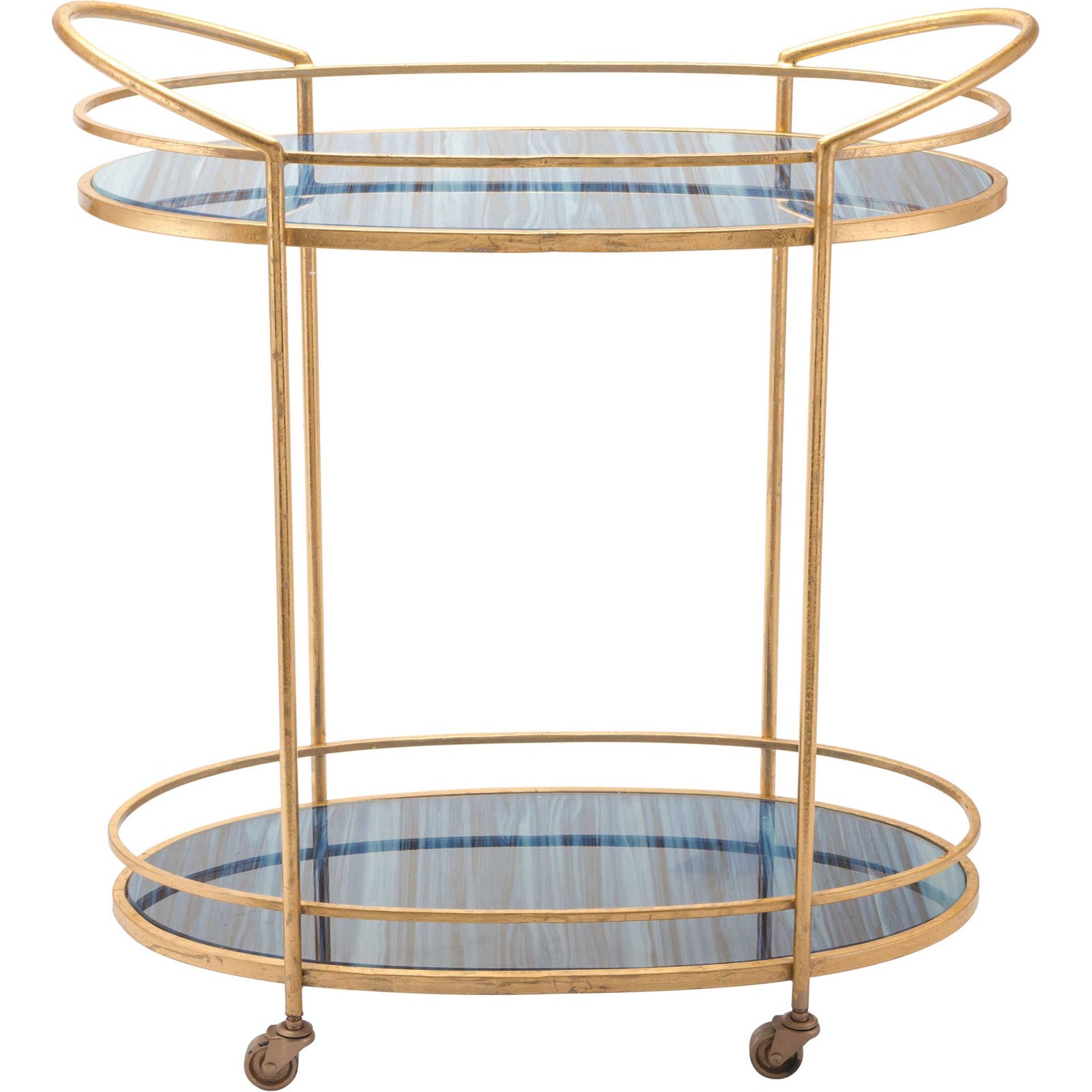 Zaphire Bar Cart Blue/Antique Gold