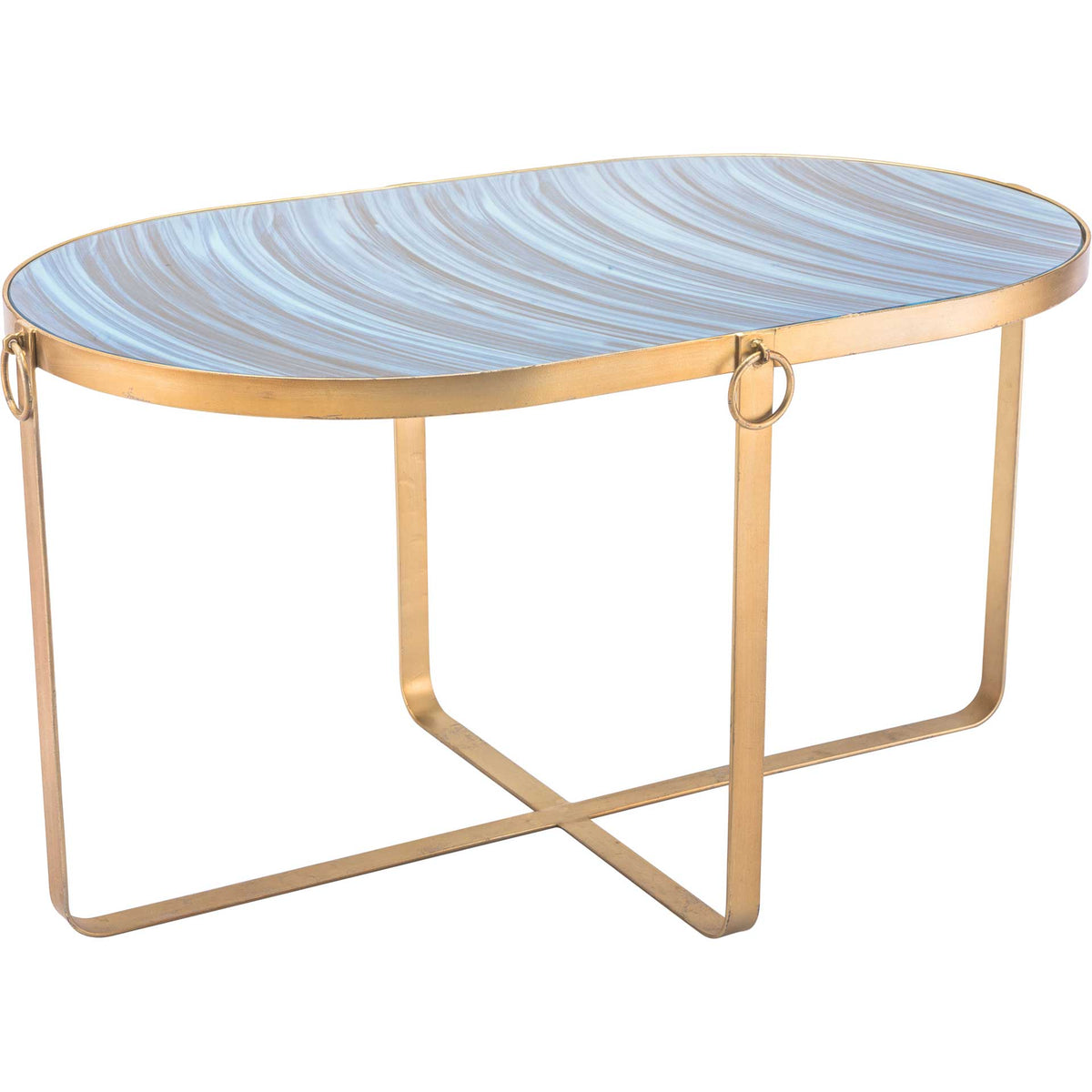 Zaphire Table Blue/Antique Gold