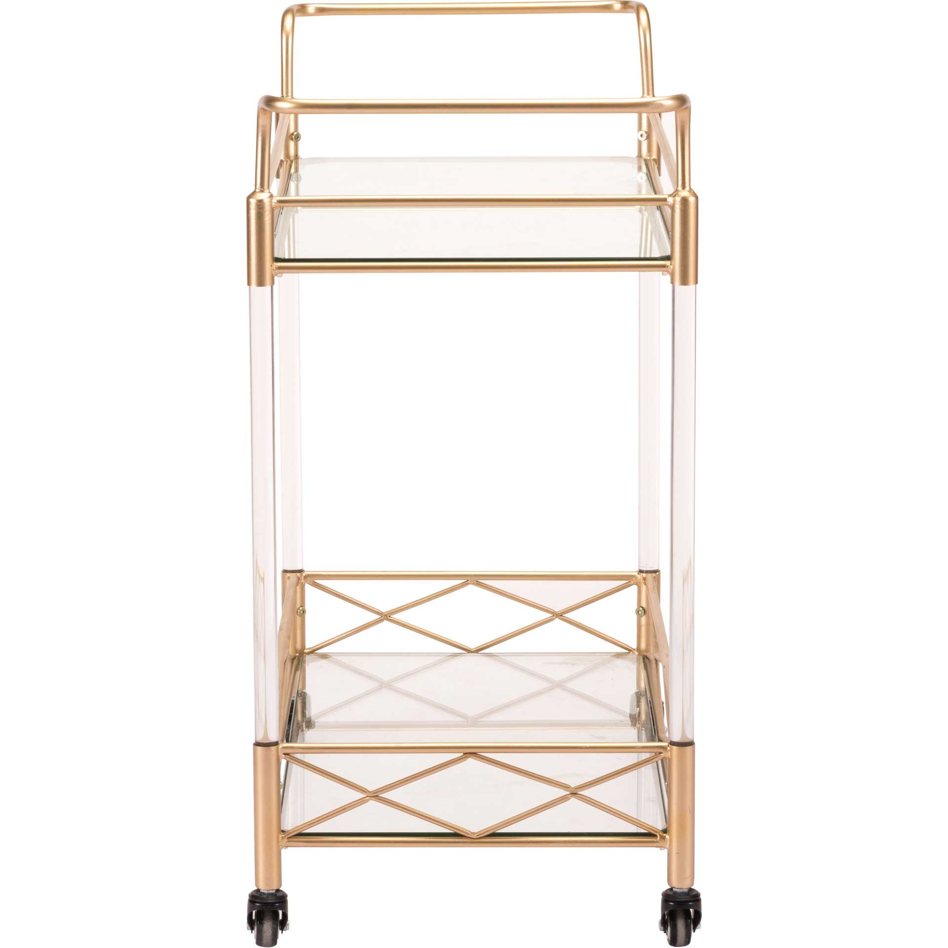 Lucite Bar Cart Gold