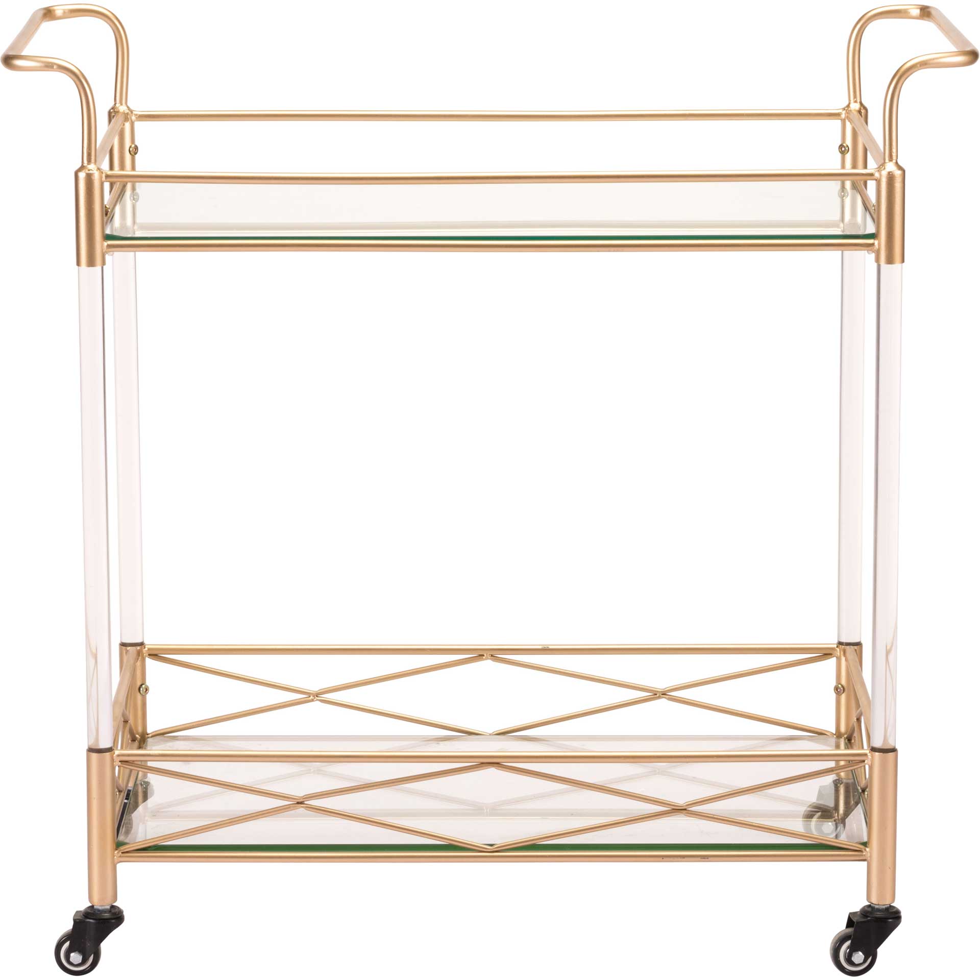 Lucite Bar Cart Gold