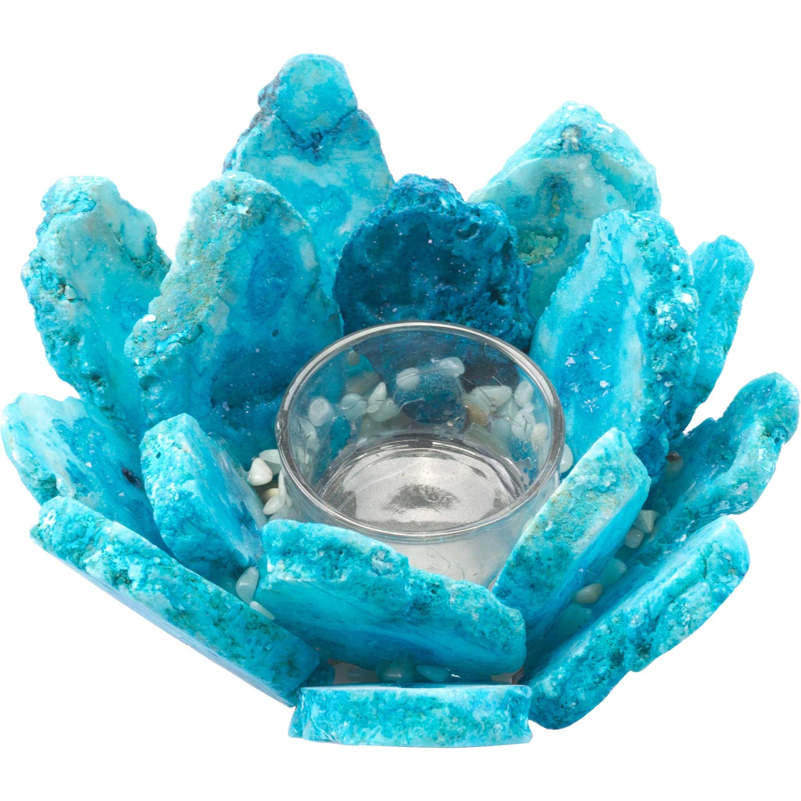 Stone Candle Holder Blue