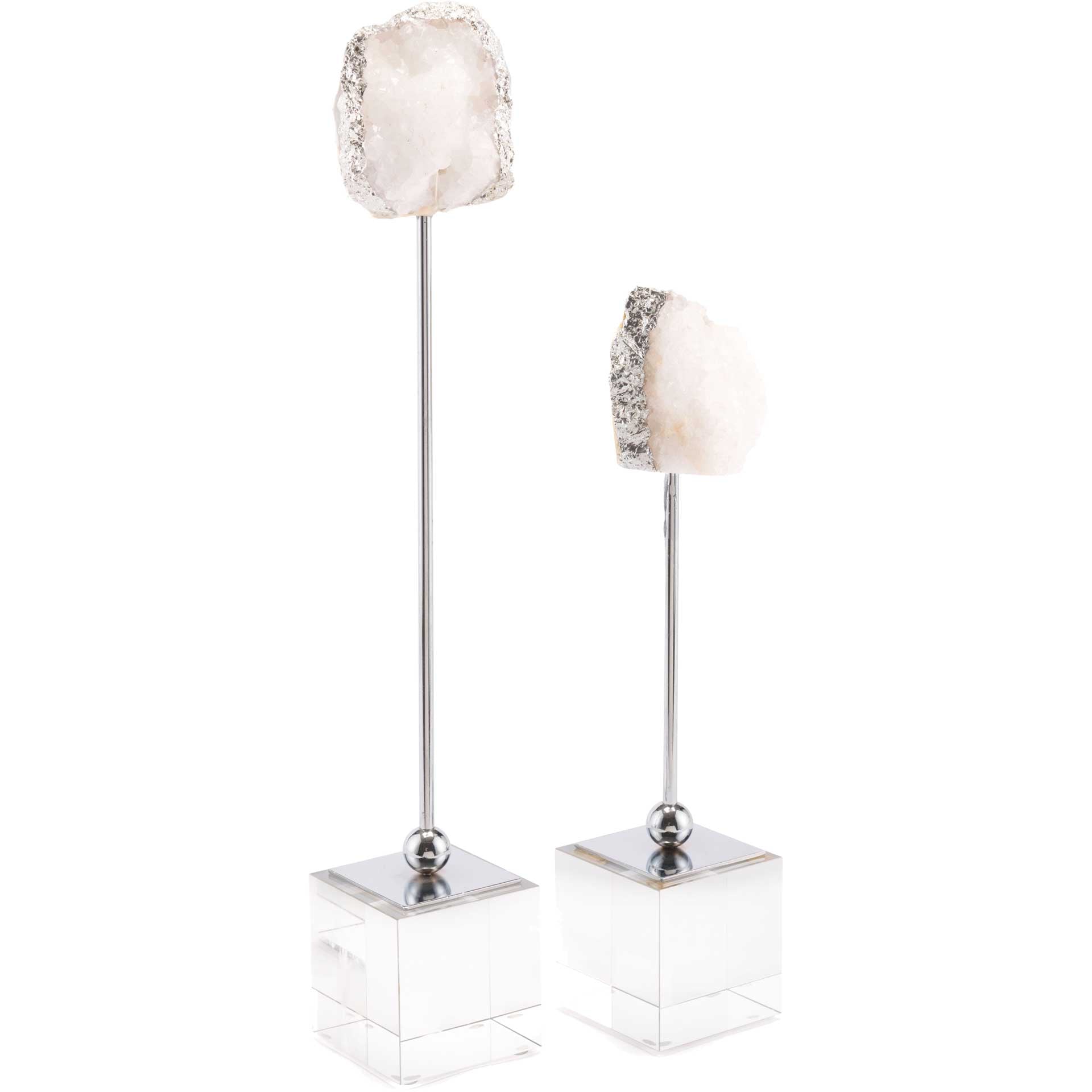 Crystal Stone Pedestal White