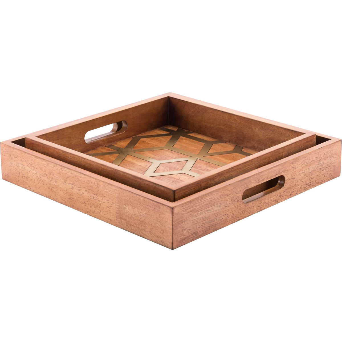 Clover Tray Brown (Set of 2)