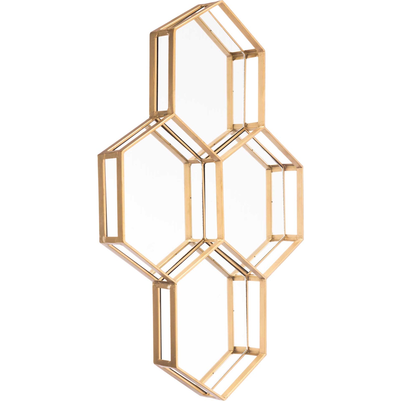 Honeycomb Mirror Gold