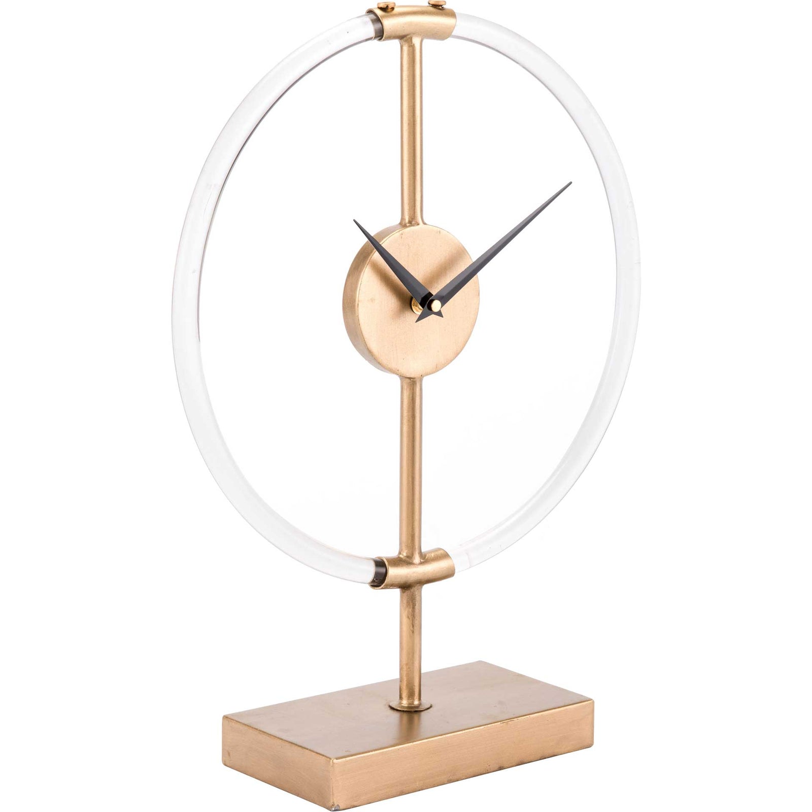 Clear Circle Clock Gold