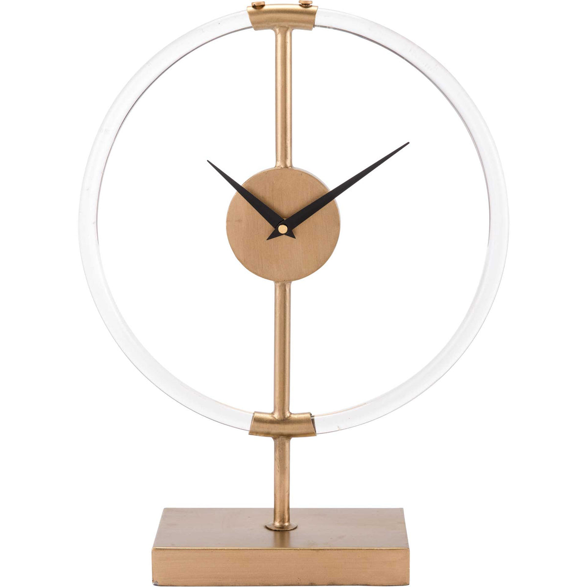 Clear Circle Clock Gold