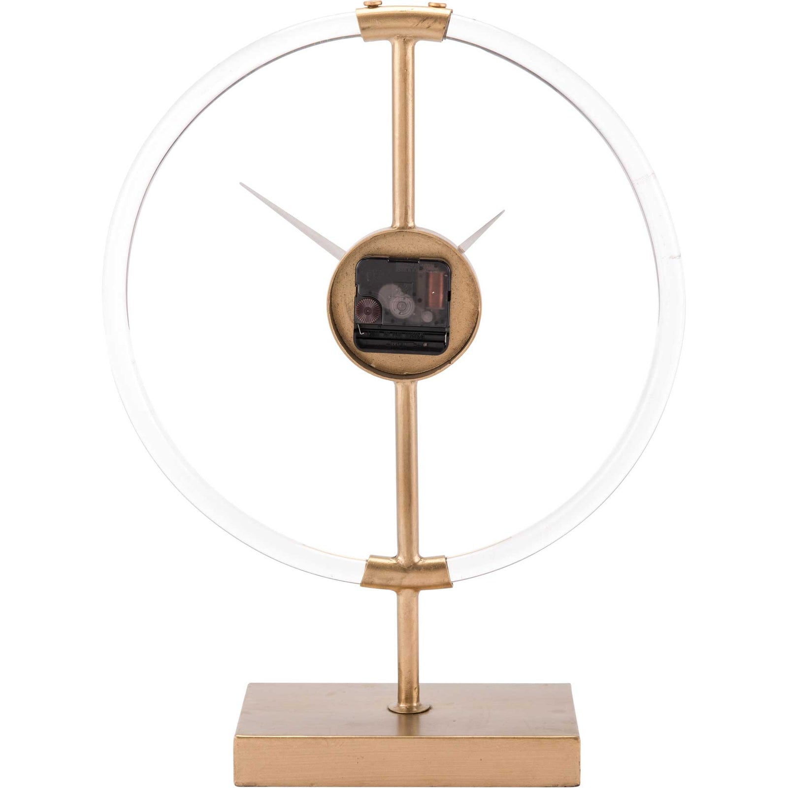 Clear Circle Clock Gold