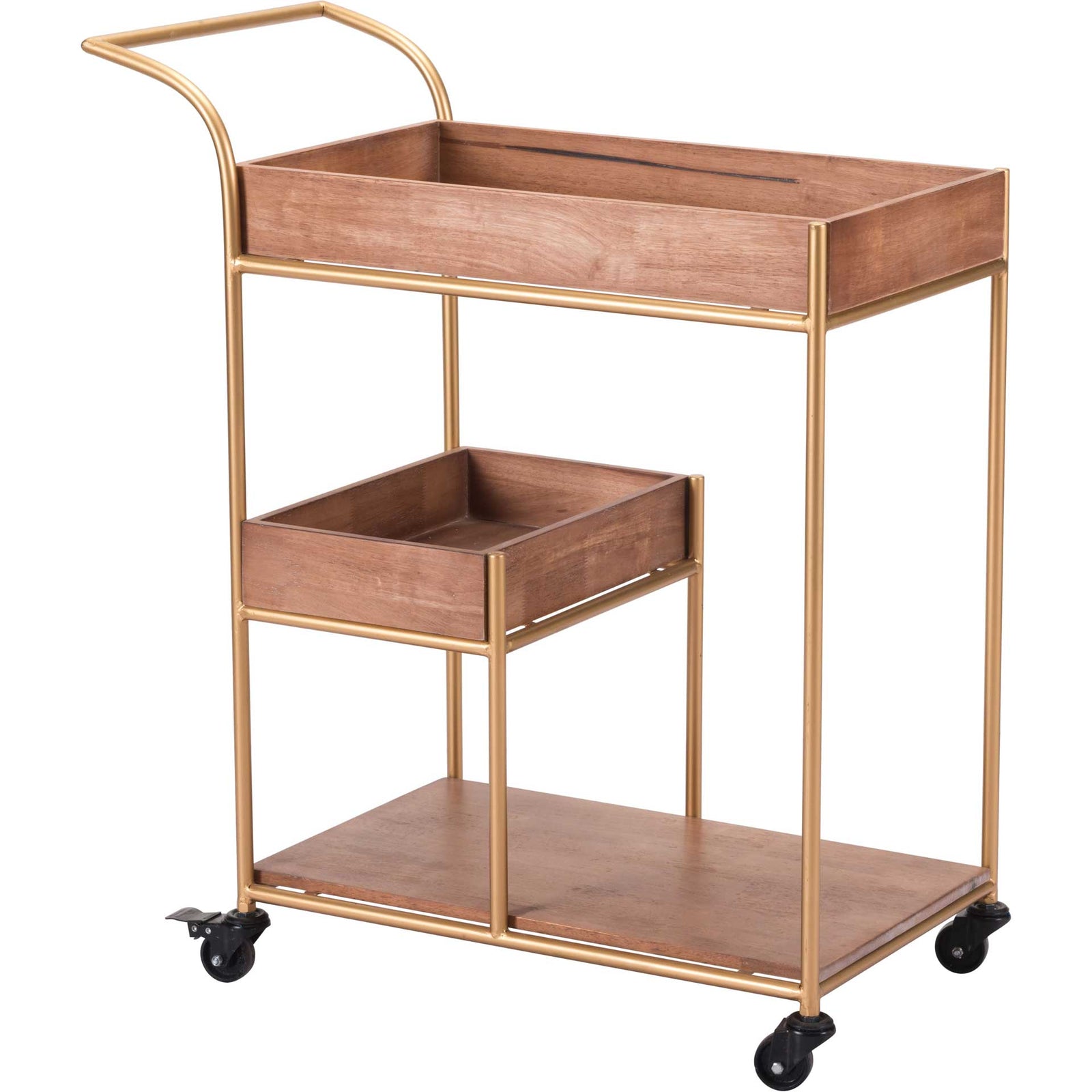 Bar Cart With Tray Brown