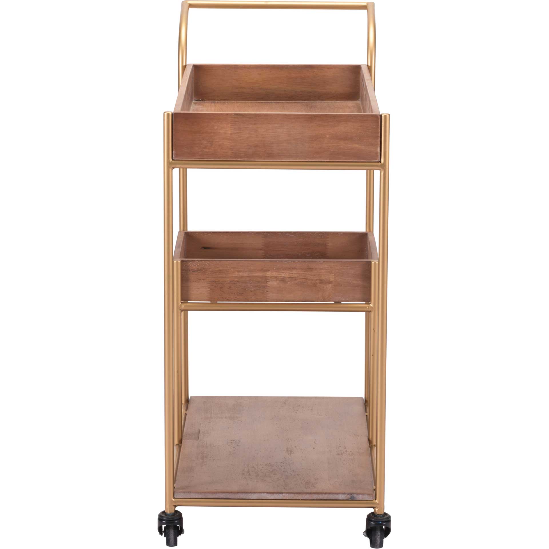 Bar Cart With Tray Brown
