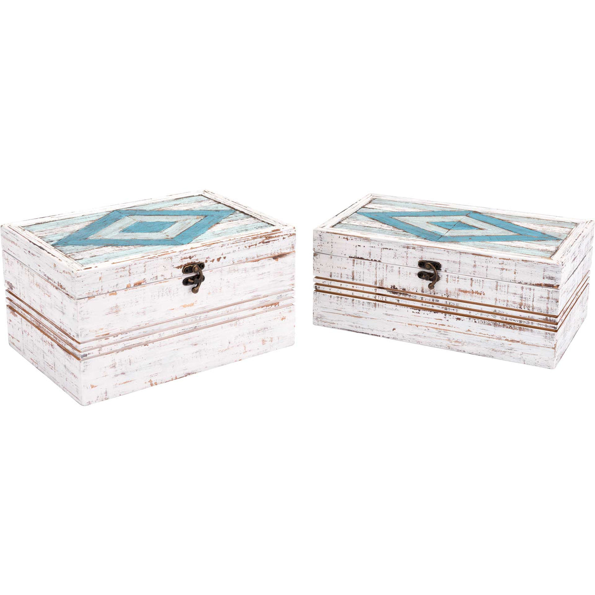 Rhombus Antique Box White