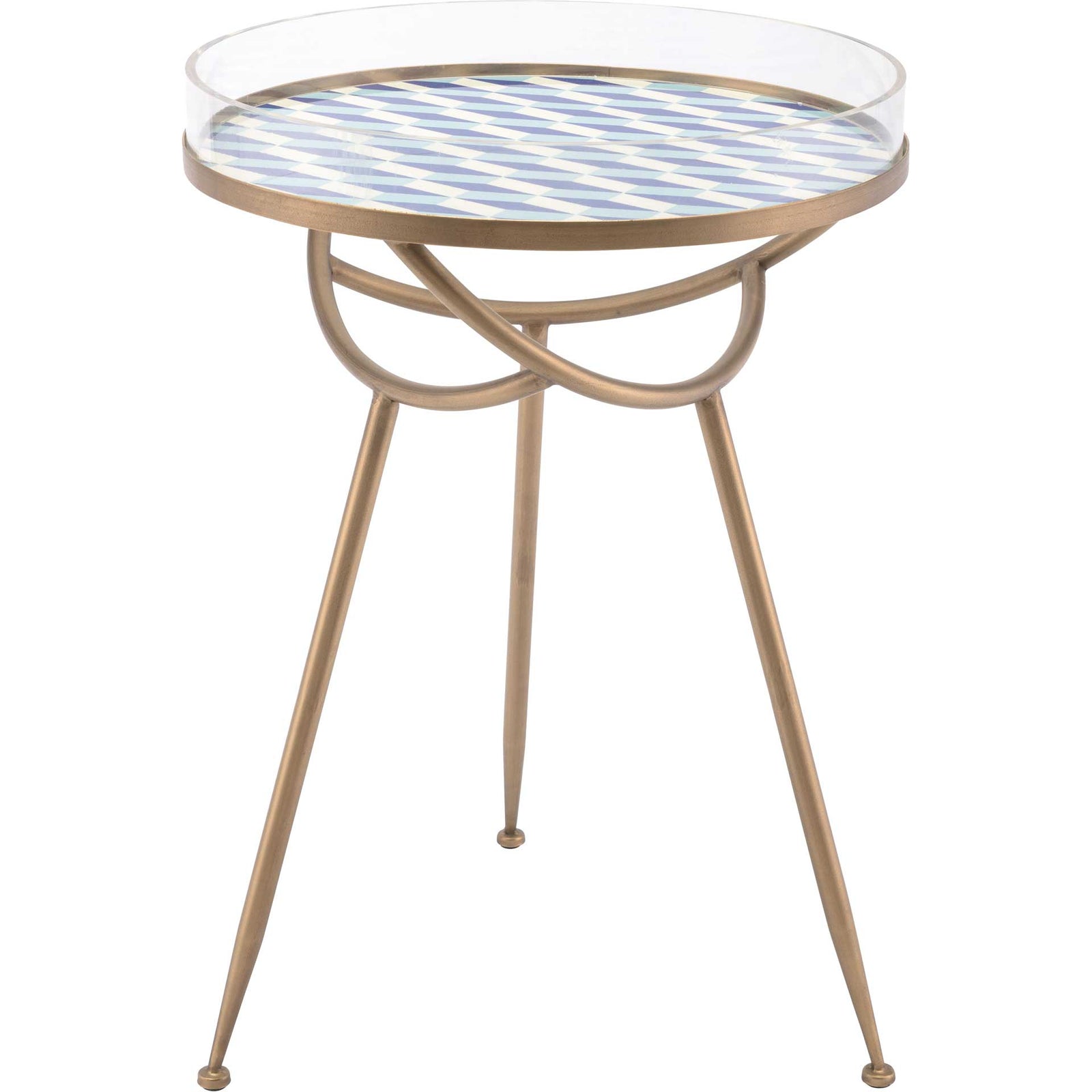 Lattice Round Table Blue