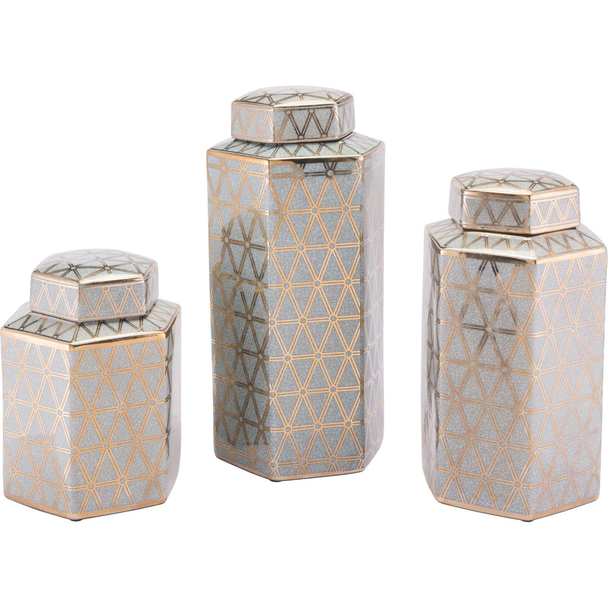 Link Covered Jar Gold/Blue