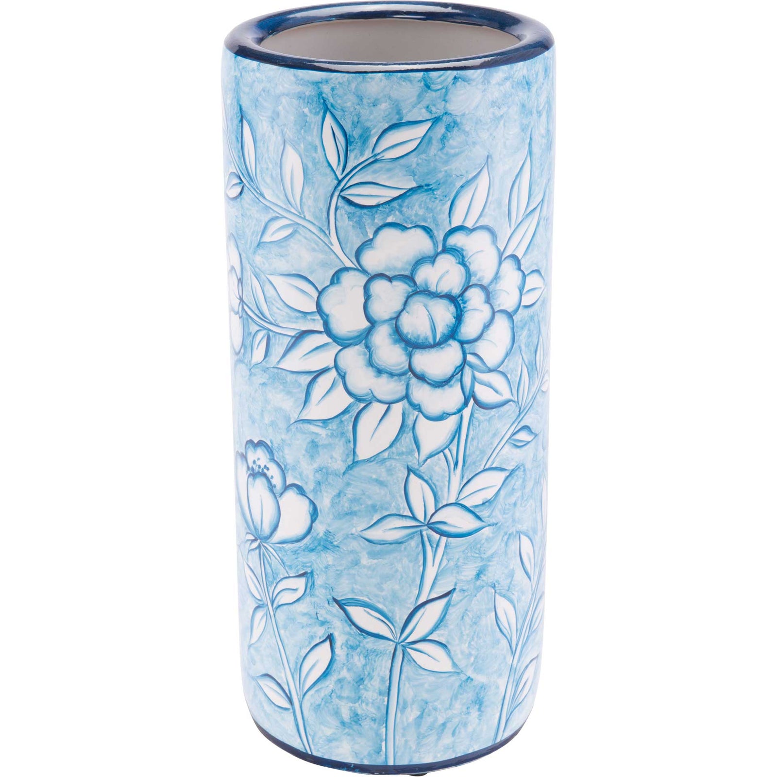 Flower Umbrealla Stand Blue/White