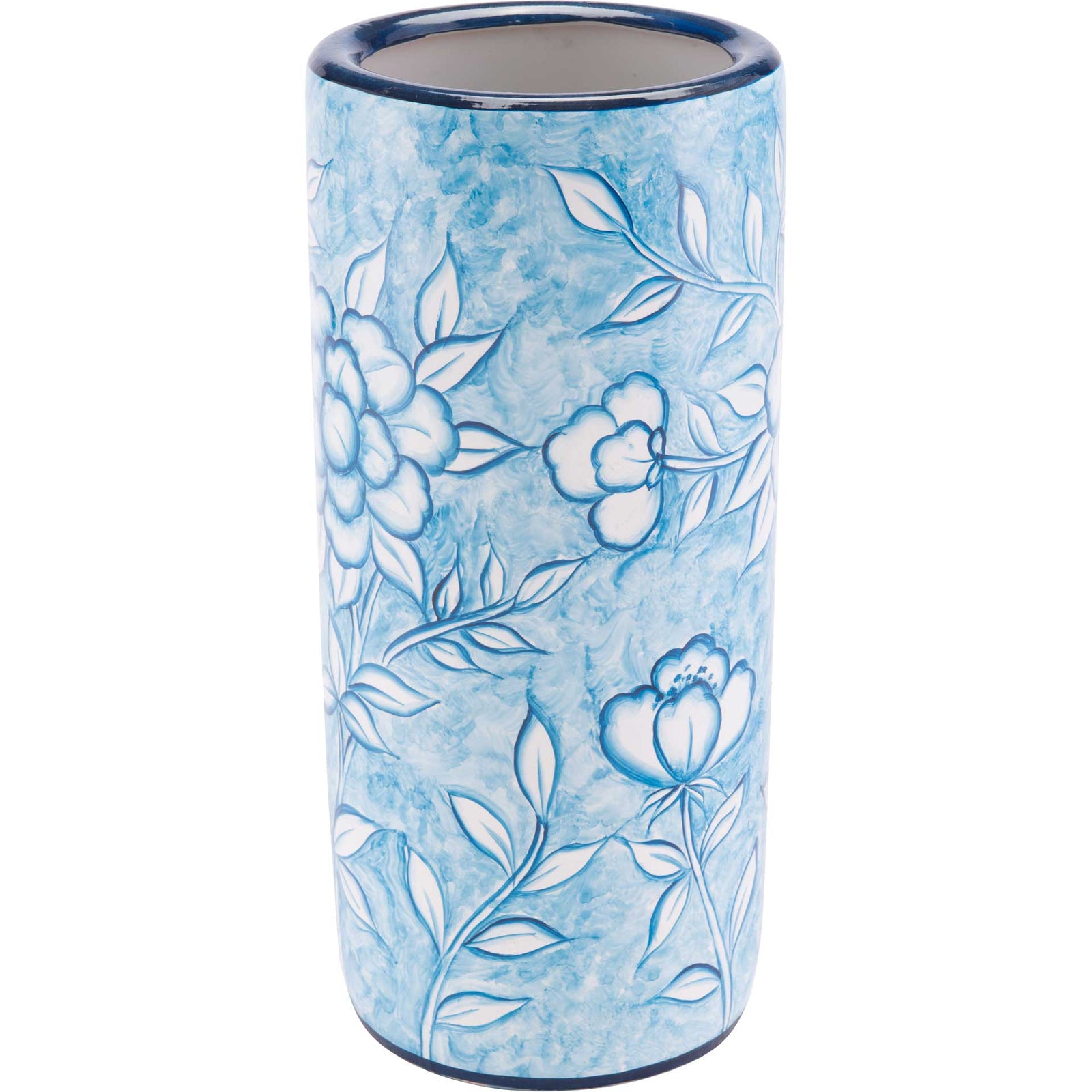 Flower Umbrealla Stand Blue/White