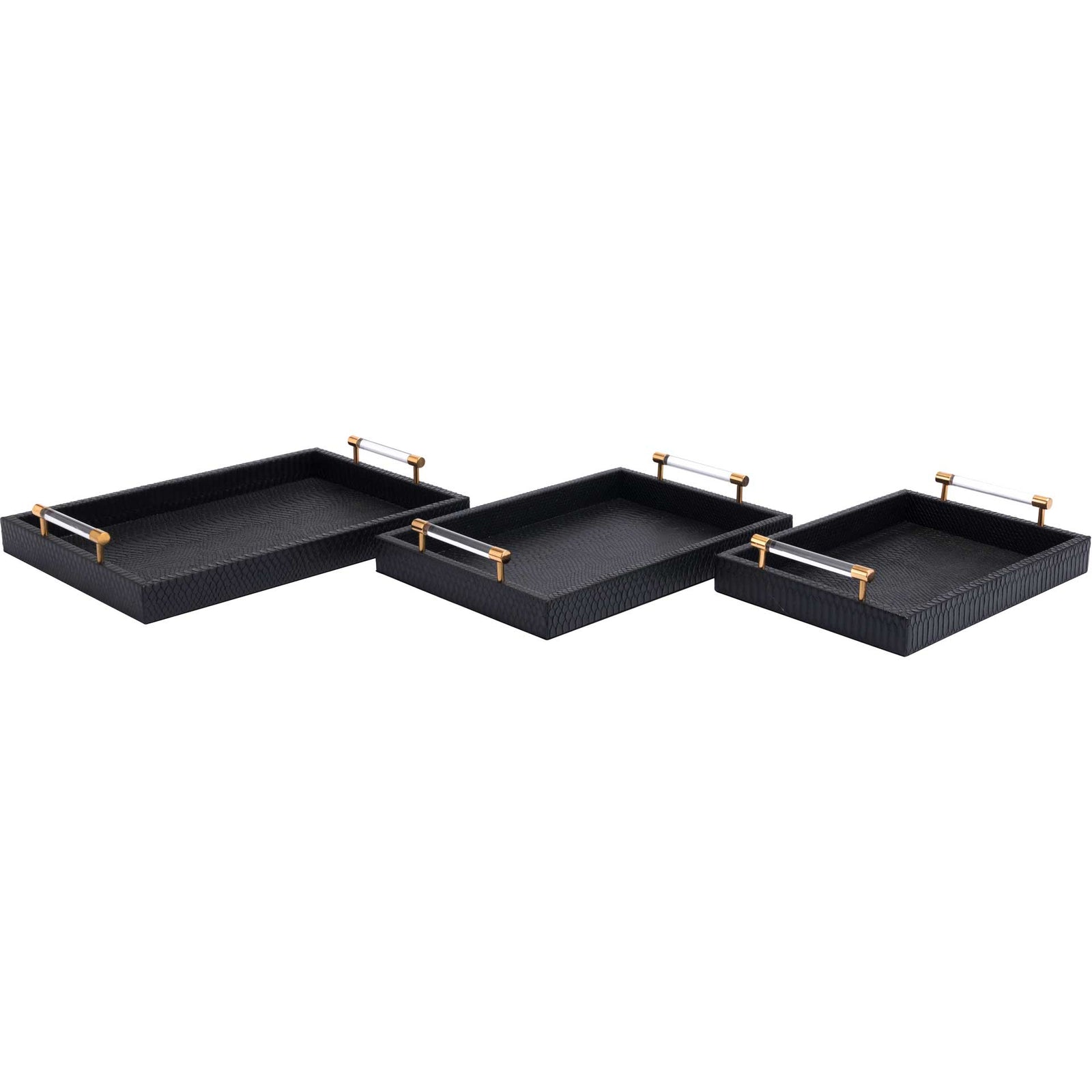 Gela Tray Black (Set of 3)