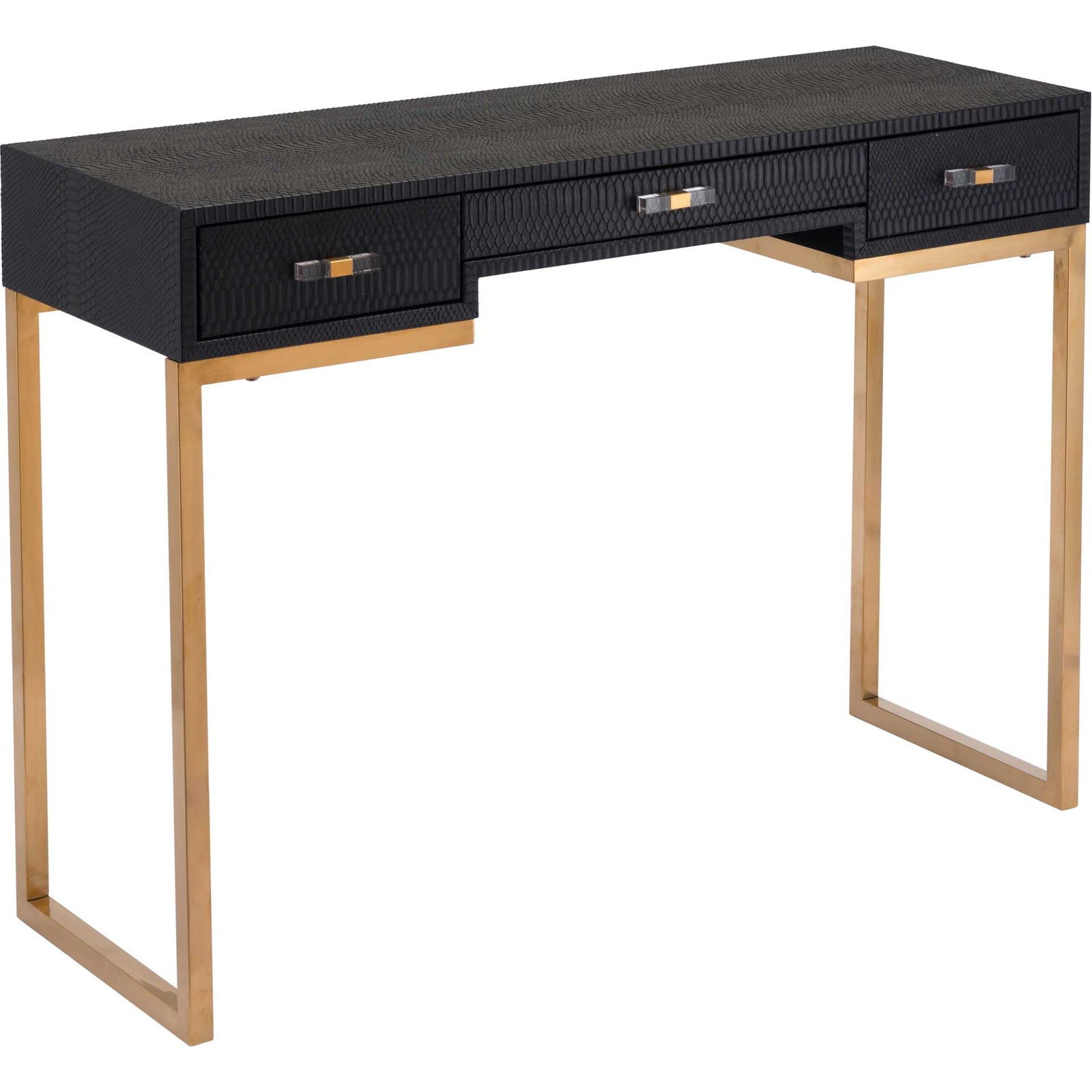 Lecce Snake Skin Console Table Black