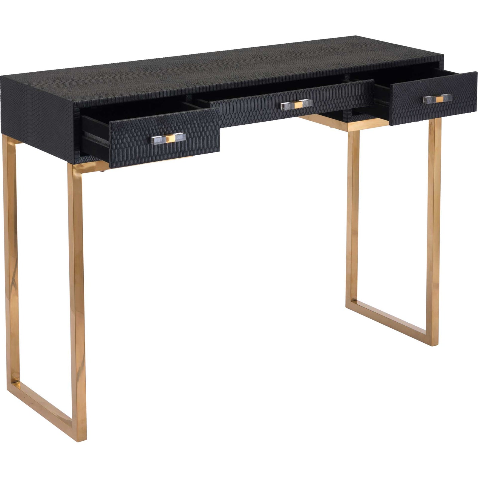 Lecce Snake Skin Console Table Black