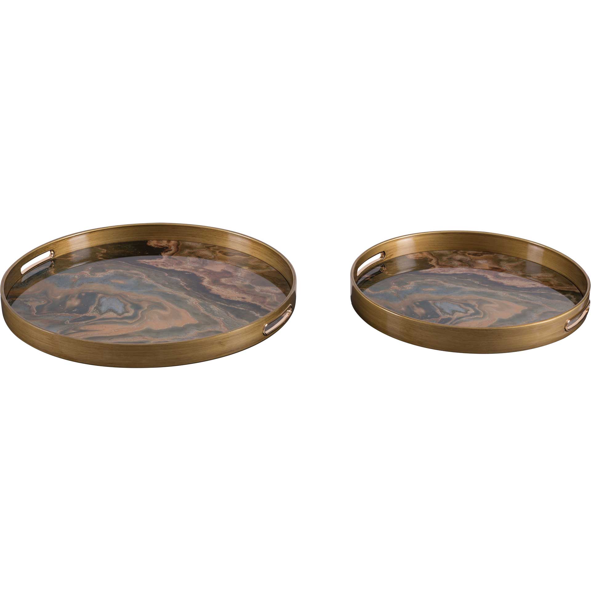 Mundi Tray Green Geode (Set of 2)