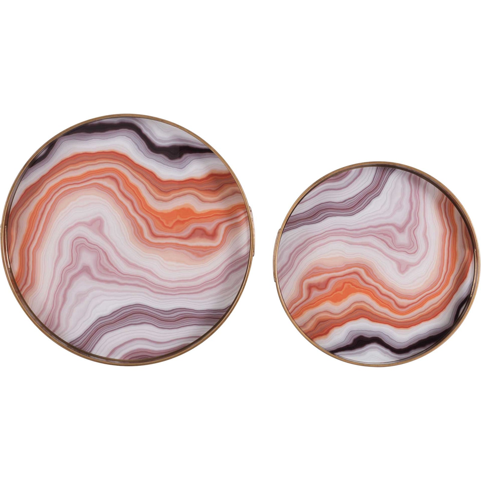 Mundi Tray Orange Agate (Set of 2)