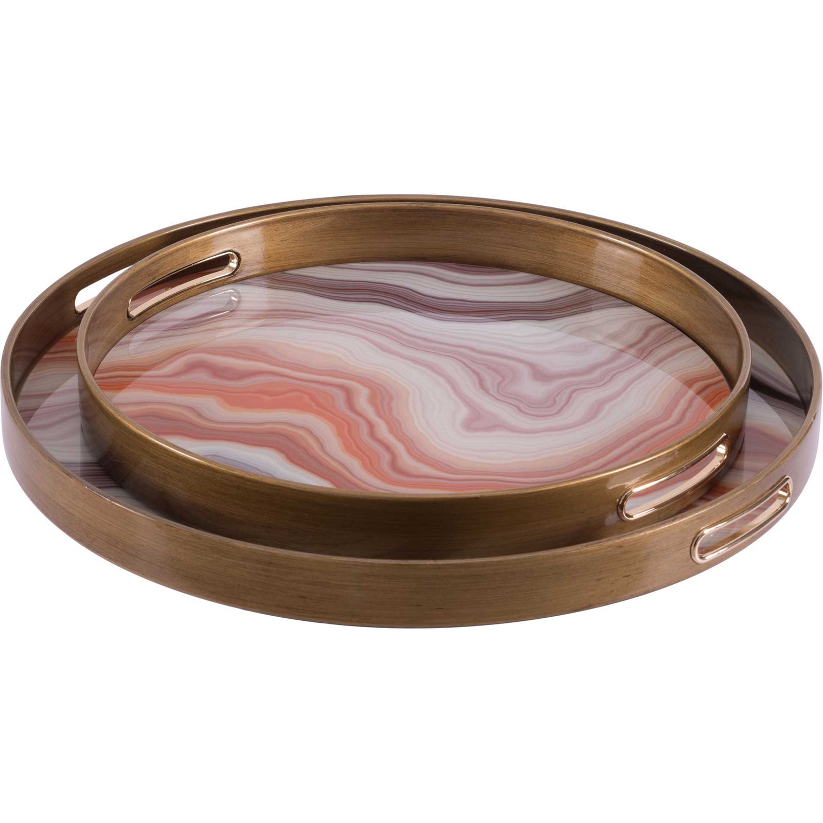 Mundi Tray Orange Agate (Set of 2)