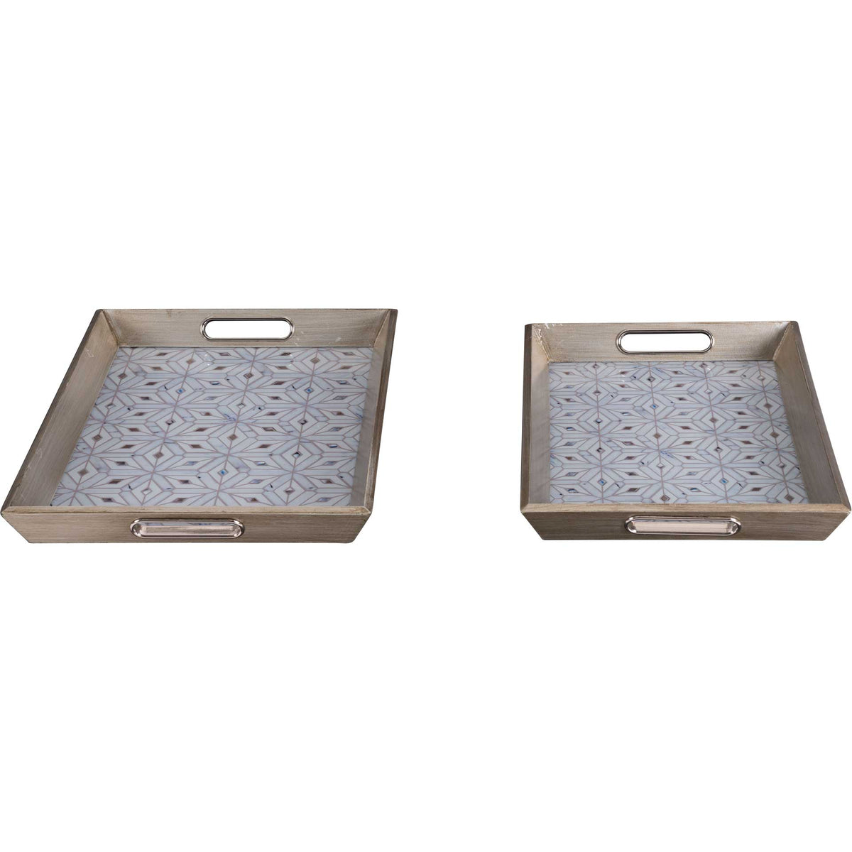 Cundri Tray Antique Silver (Set of 2)