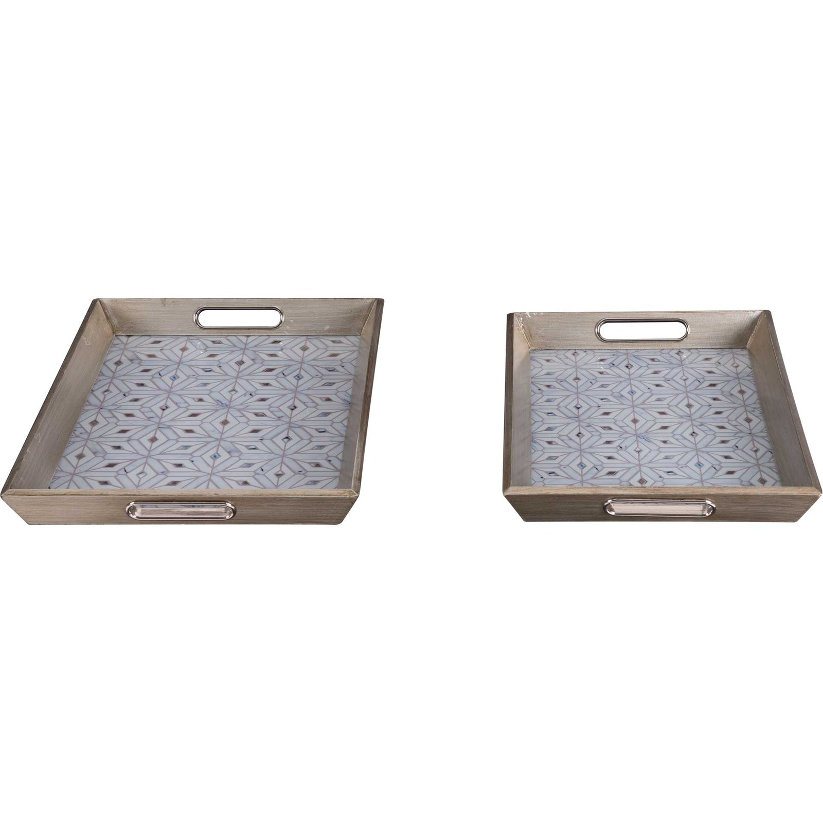 Cundri Tray Antique Silver (Set of 2)