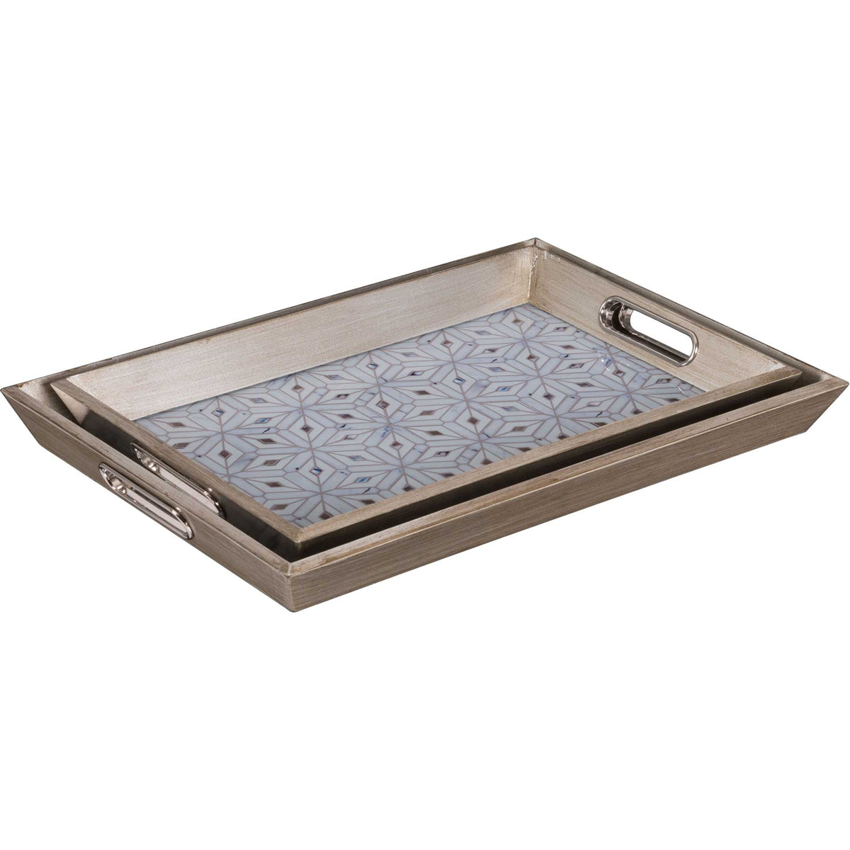 Cundri Tray Antique Silver (Set of 2)