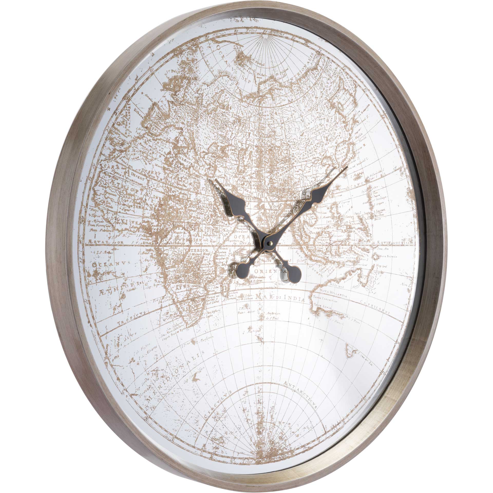 Hora Mundial Clock Antique Silver