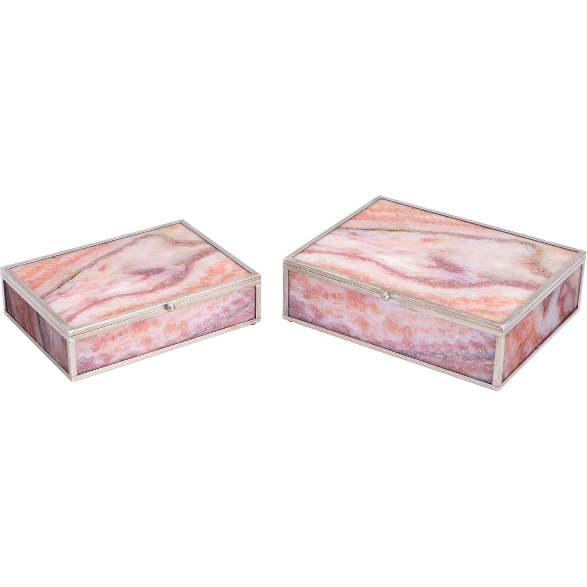 Mundi Boxes Pink Geode (Set of 2)