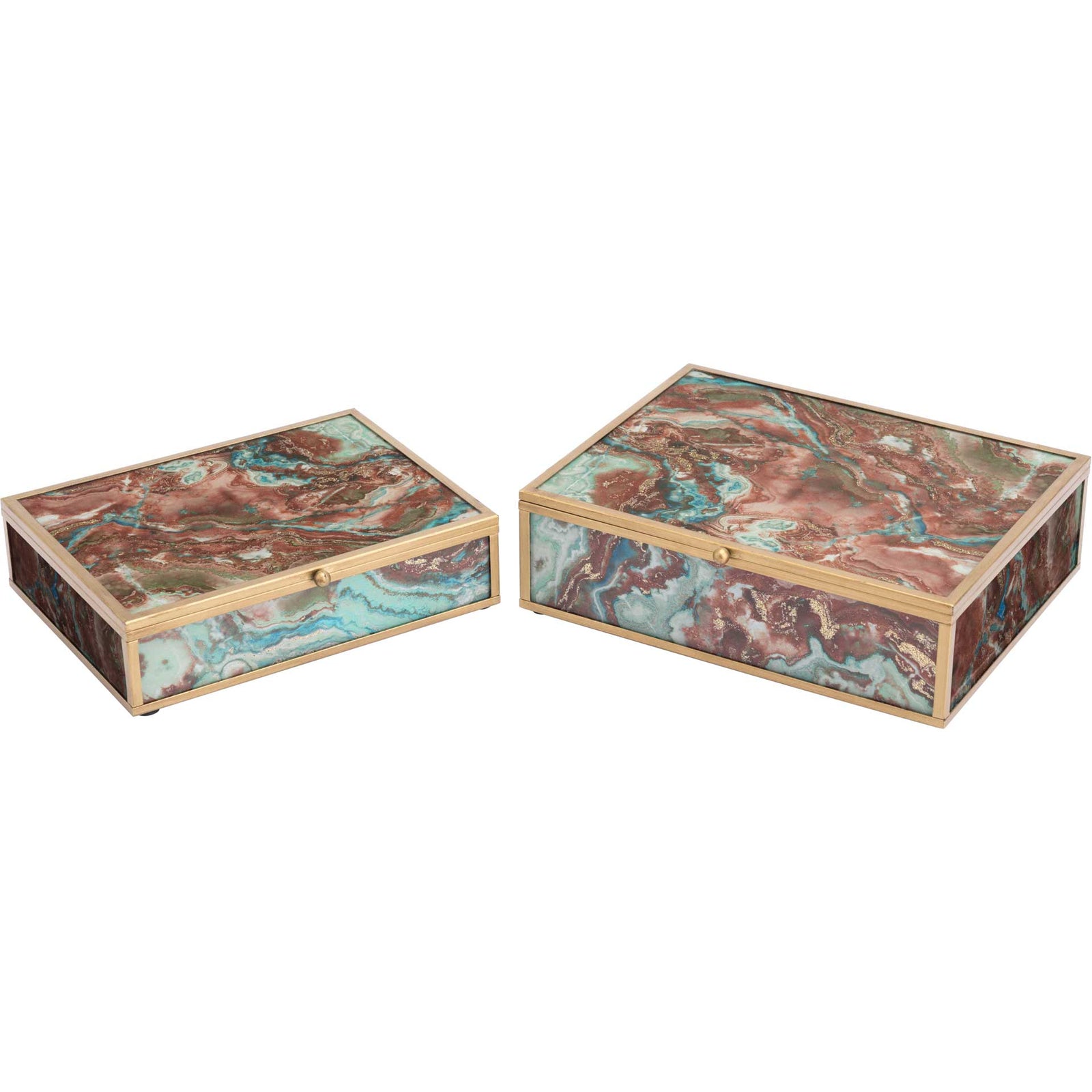 Mundi Boxes Brown Geode (Set of 2)