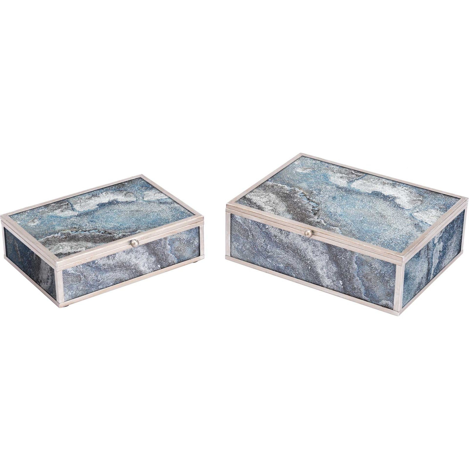 Mundi Boxes Silver Geode (Set of 2)