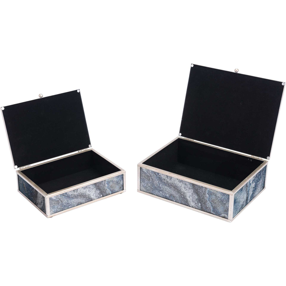 Mundi Boxes Silver Geode (Set of 2)