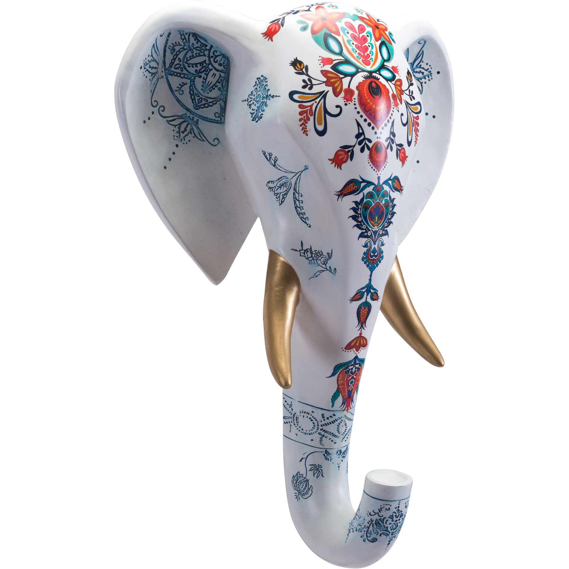 Elephant Head Wall Decor White