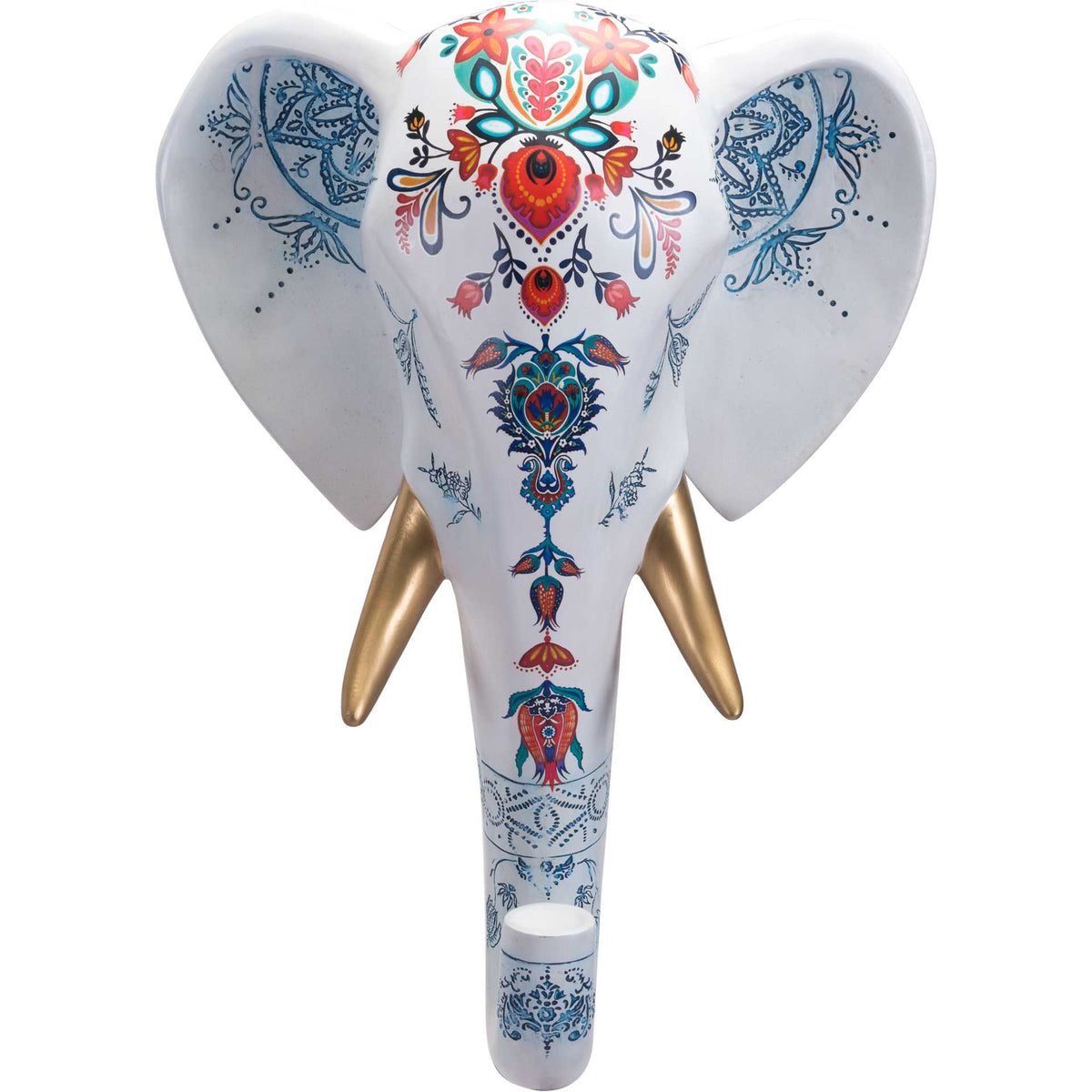 Elephant Head Wall Decor White