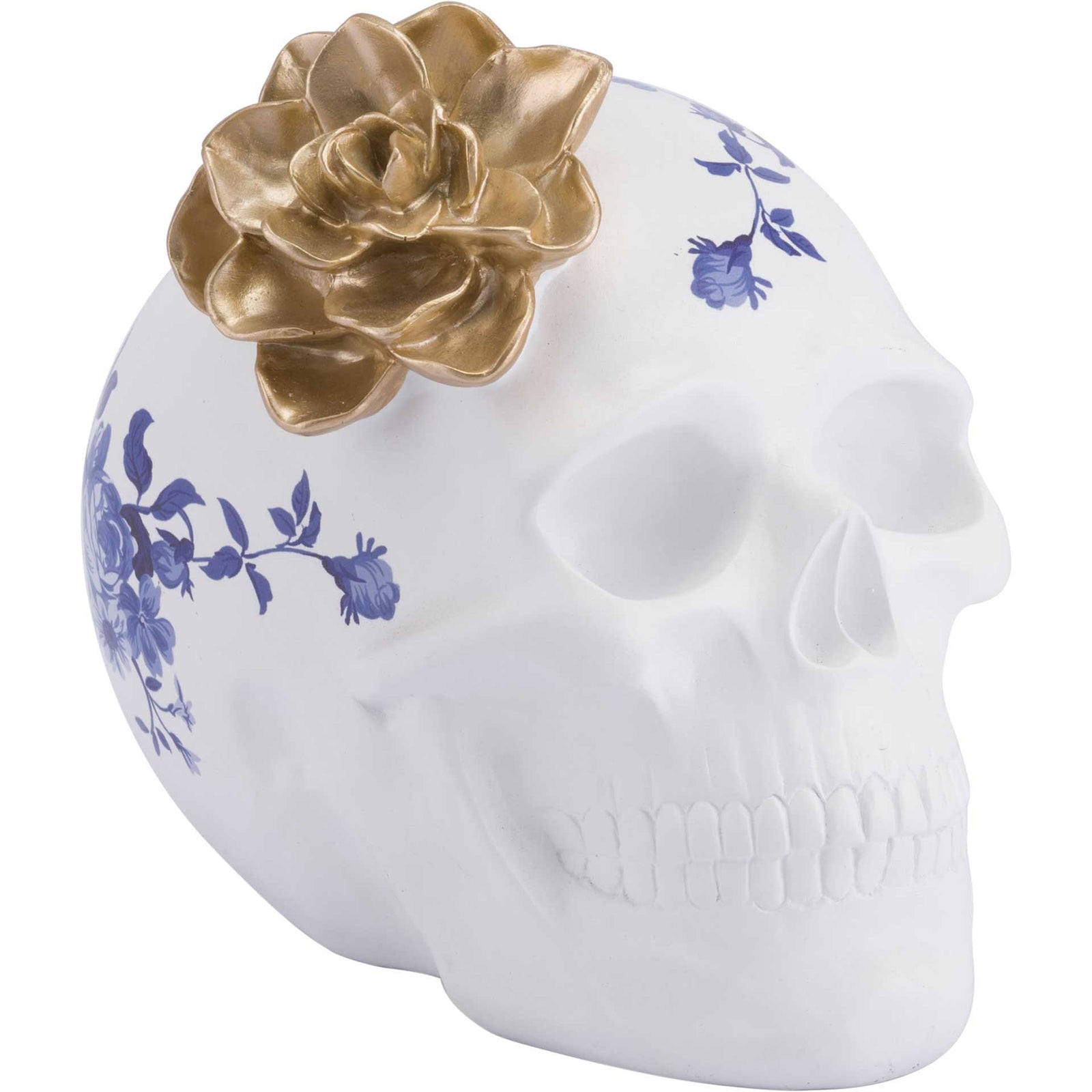 Floral Skull White/Blue