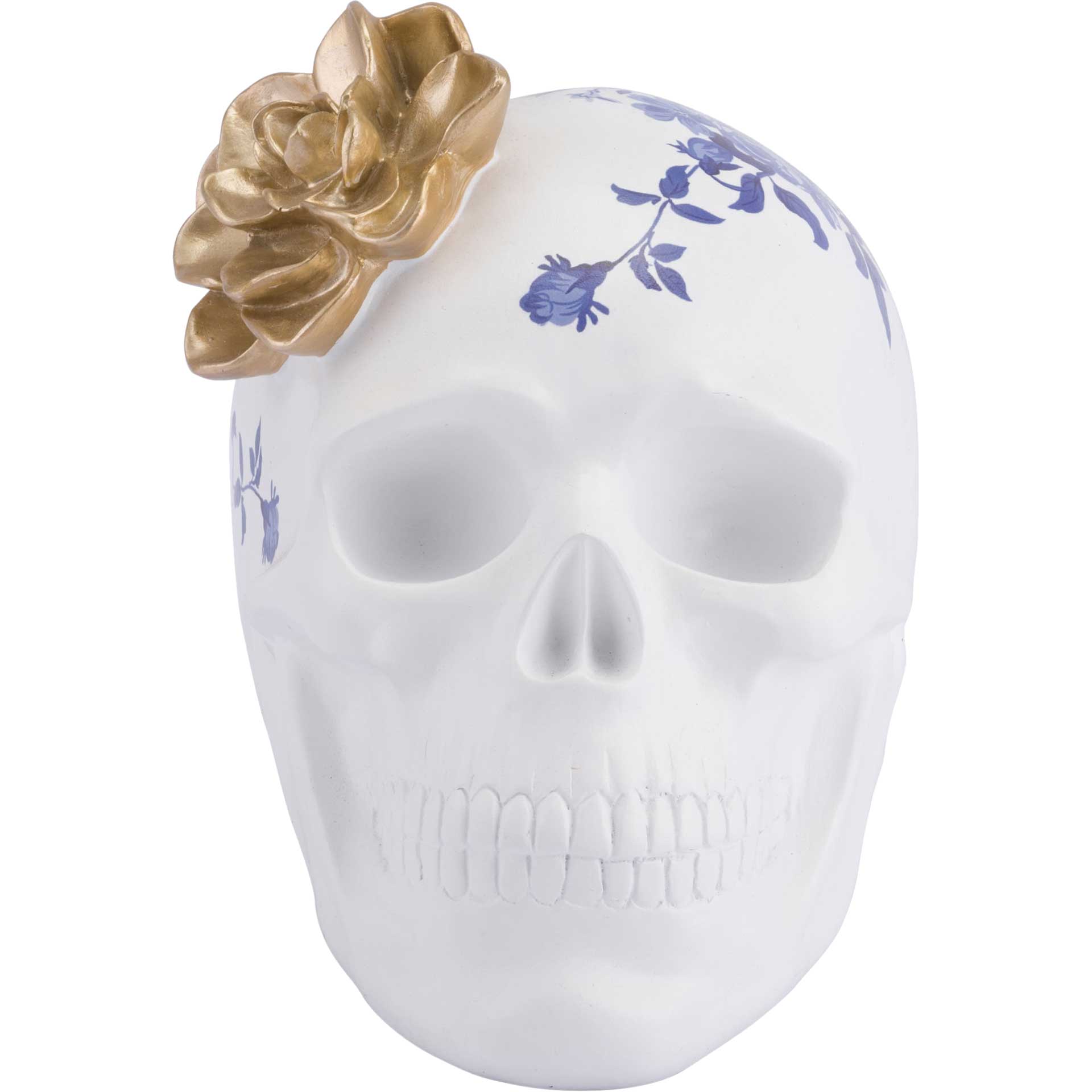 Floral Skull White/Blue