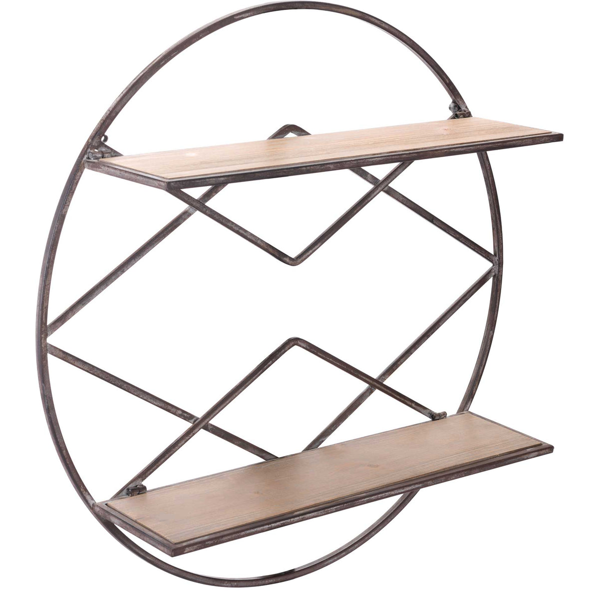 Folding Round Shelf Brown