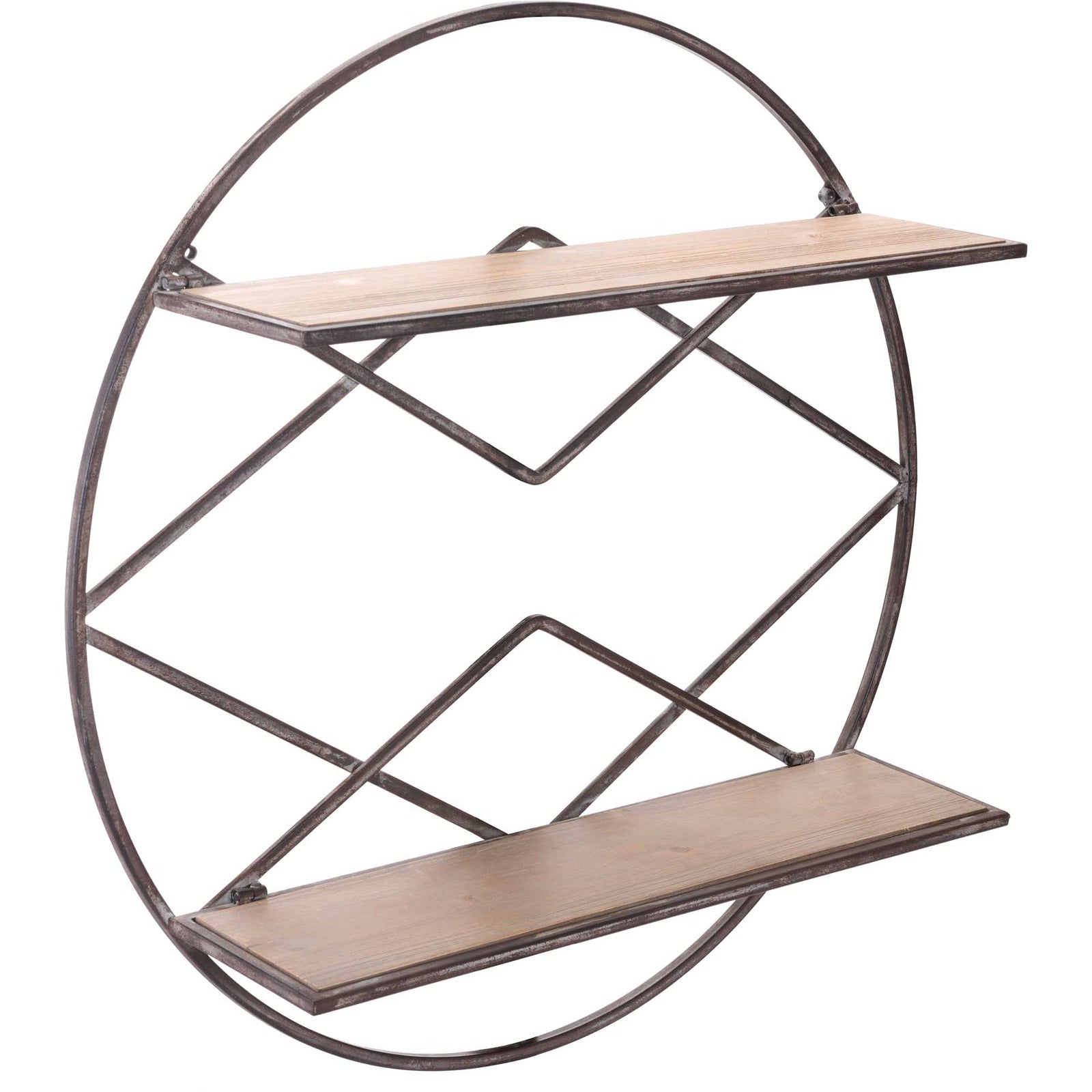 Folding Round Shelf Brown