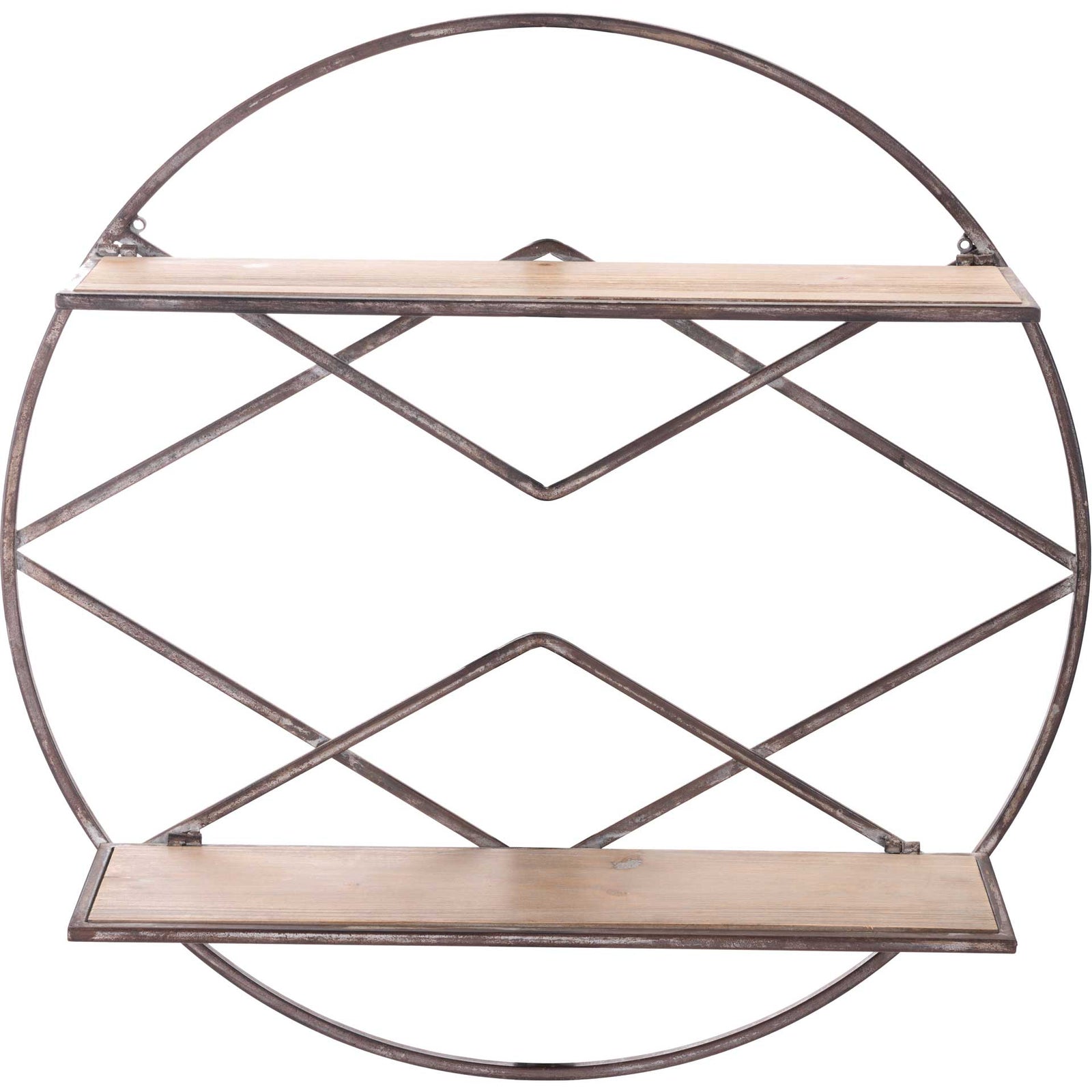 Folding Round Shelf Brown