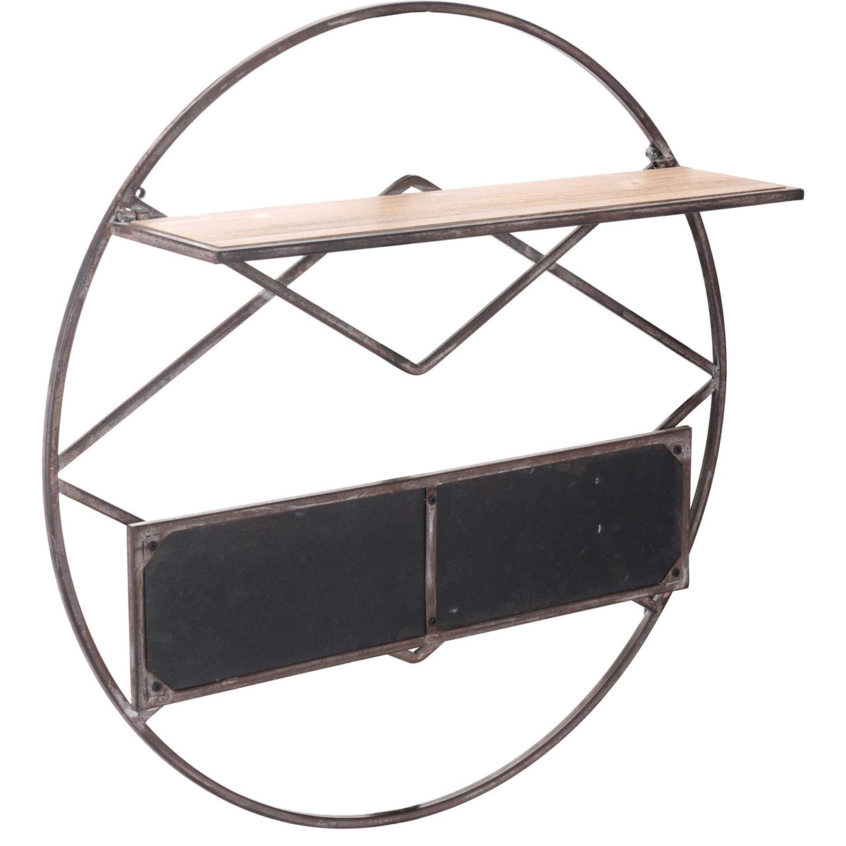 Folding Round Shelf Brown