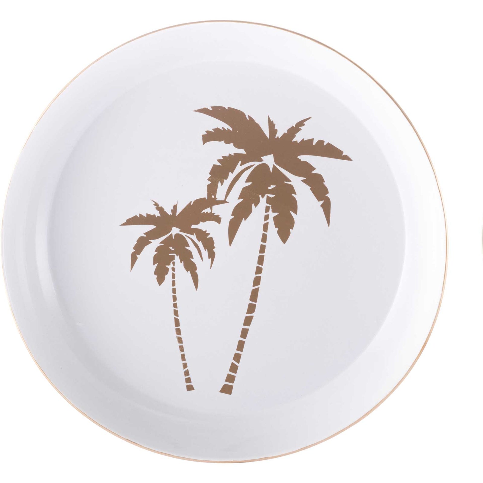 Tropical Tray Set White/Gold (Set of 2)