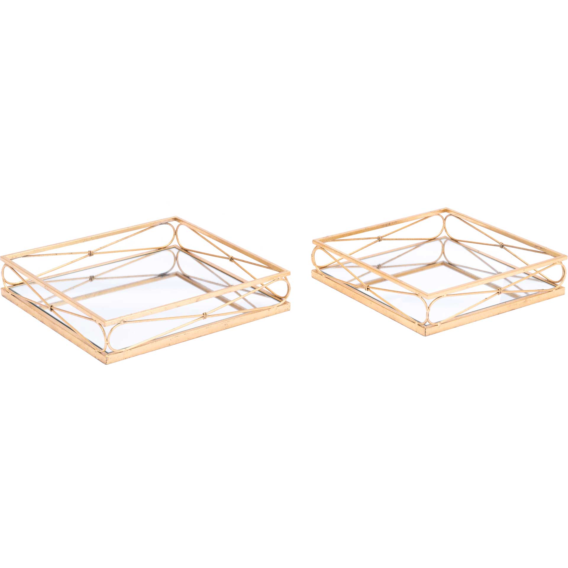 Twisted Tray Gold (Set of 2)